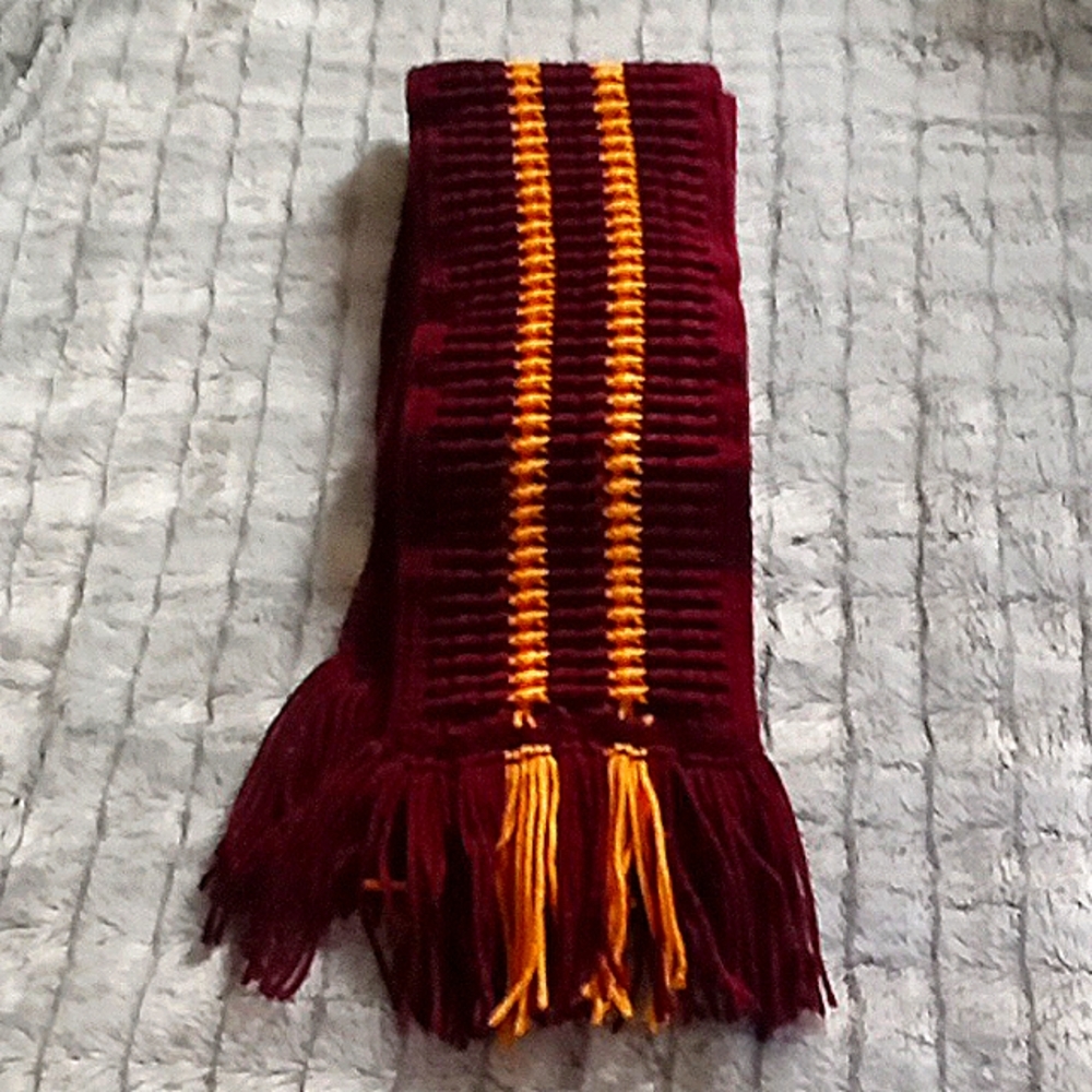 Hand Knit Gryffindor Scarf